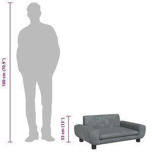 Lettino per Cani Grigio Scuro 70x45x33 cm in Velluto