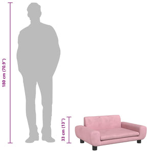 Lettino per Cani Rosa 70x45x33 cm in Velluto 171991