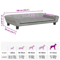 Cuccia per cani comoda poltrona letto 100 x 50 x 21 cm velluto grigio 02_0043088