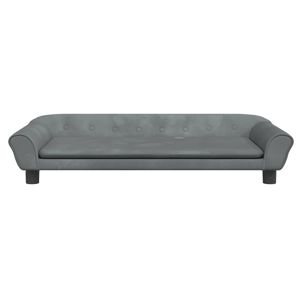 Cuccia per cani divano letto comodo scuro 100 x 50 x 21 cm velluto grigio 02_0043154