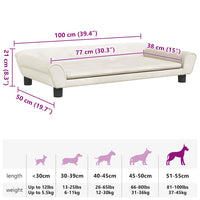Comodo divano letto per cani 100 x 50 x 21 cm velluto crema 02_0042599