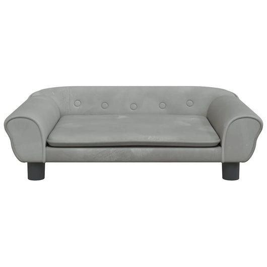 Cuccia per cani comodo divano leggero 70 x 48 x 22 cm velluto grigio 02_0043116