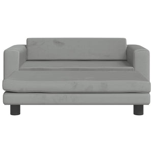 Comodo divano letto per cani con luce estensibile 100 x 50 x 30 cm velluto grigio chiaro 02_0043074