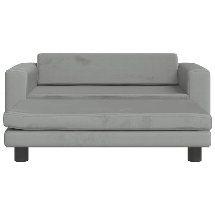 Comodo divano letto per cani con luce estensibile 100 x 50 x 30 cm velluto grigio chiaro 02_0043074