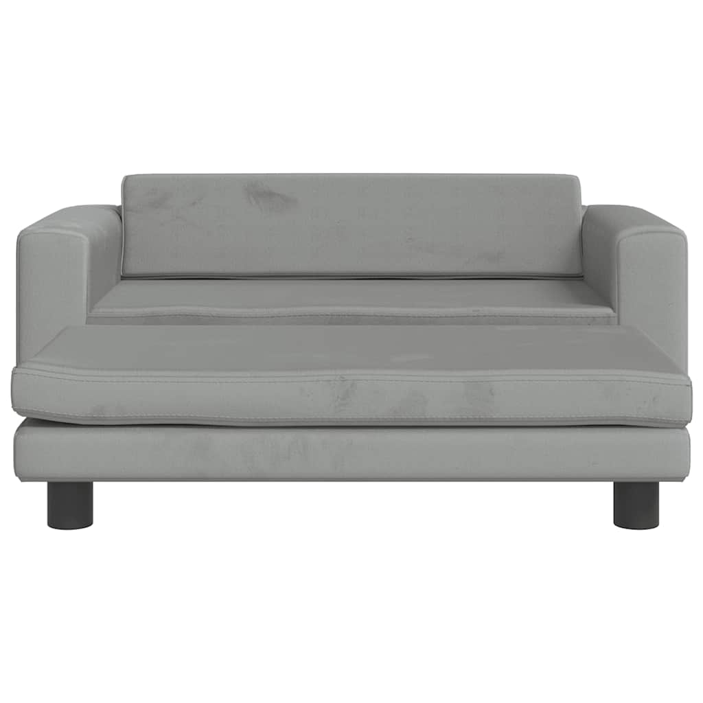 Lettino Cani con Estensione Grigio Chiaro 100x50x30 cm Vellutocod mxl 95250