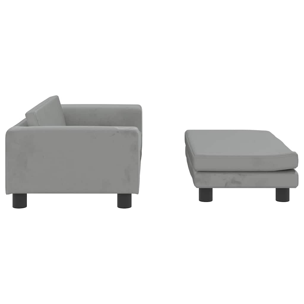 Comodo divano letto per cani con luce estensibile 100 x 50 x 30 cm velluto grigio chiaro 02_0043074