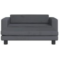 Lettino Cani con Estensione Grigio Scuro 100x50x30 cm Vellutocod mxl 71209