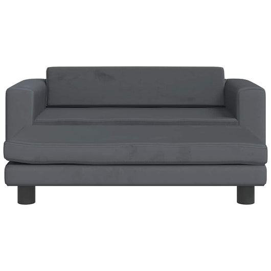 Comodo divano letto per cani con estensione scuro 100 x 50 x 30 cm velluto grigio scuro 02_0043075