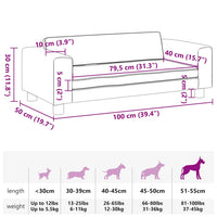 Comodo divano letto per cani con estensione 100 x 50 x 30 cm velluto rosa 02_0043072
