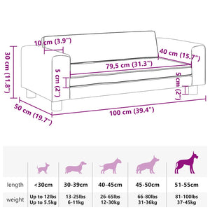 Comodo divano letto per cani con estensione 100 x 50 x 30 cm velluto rosa 02_0043072