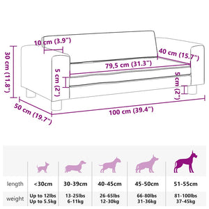 Comodo divano letto per cani con estensione 100 x 50 x 30 cm velluto Crema 02_0043069