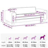 Comodo divano letto per cani con estensione 100 x 50 x 30 cm in similpelle Nero 02_0043067