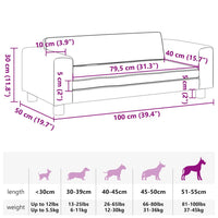 Comodo divano letto per cani con estensione 100 x 50 x 30 cm in similpelle Crema 02_0043064