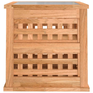 Comodino-Tavolino da notte 34x34x34 cm in Legno Massello di Noce