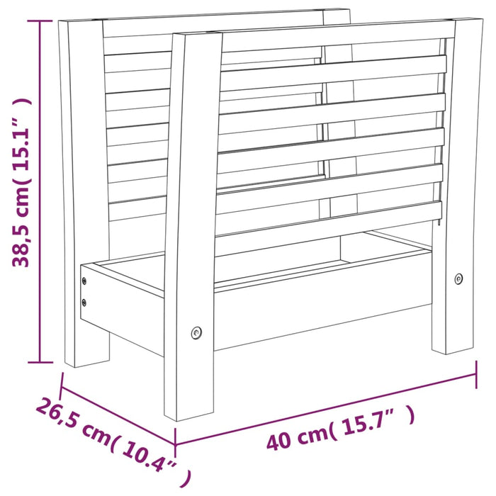 Portariviste 40x26,5x38,5 cm in Legno Massello di Noce 350348