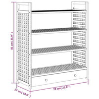 Scarpiera con Cassetto 70x27x81 cm Legno Massello di Noce 350359