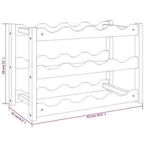 Portabottiglie per 12 Bottiglie in Legno Massello di Noce 350360