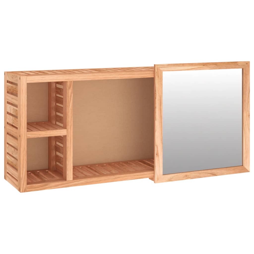 Armadietto a Specchio 80x17x34 cm in Legno Massello di Nocecod mxl 118556