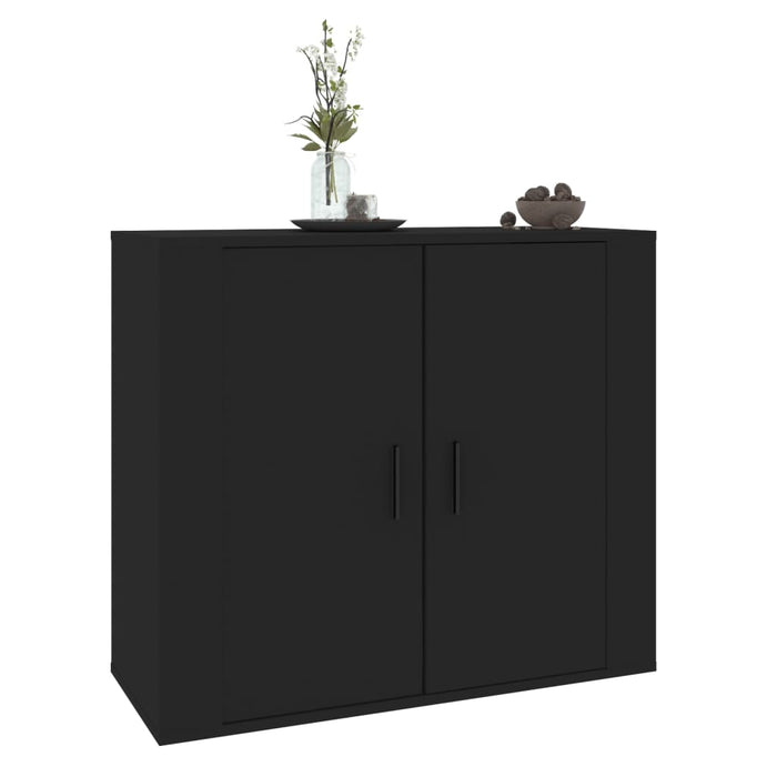 Credenza Nera 80x33x70 cm in Legno Multistrato 816561