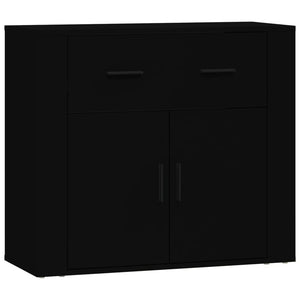Credenza Nera 80x33x70 cm in Legno Multistrato 816569