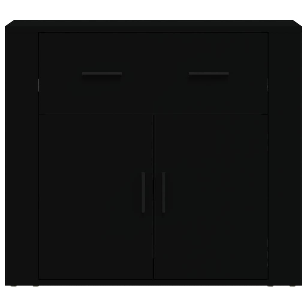 Credenza Nera 80x33x70 cm in Legno Multistrato 816569