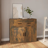 Credenza Rovere Fumo 80x33x70 cm in Legno Multistrato 816573