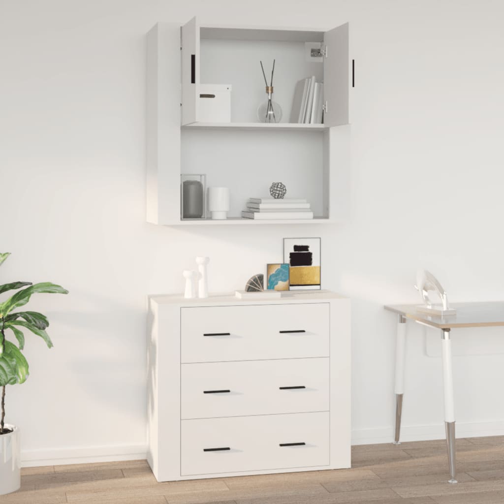 Mobile a Parete Bianco 80x33x80 cm in Legno Multistrato cod mxl 16550