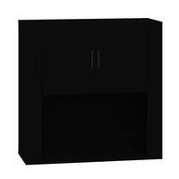 Mobile a Parete Nero 80x33x80 cm in Legno Multistrato 816585