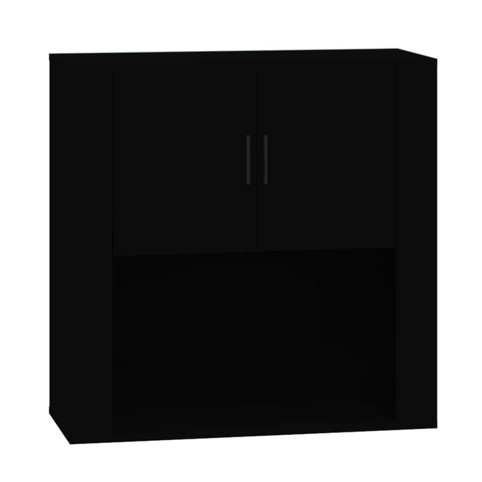 Mobile a Parete Nero 80x33x80 cm in Legno Multistrato 816585