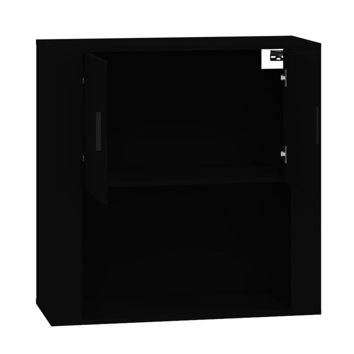 Mobile a Parete Nero 80x33x80 cm in Legno Multistrato 816585