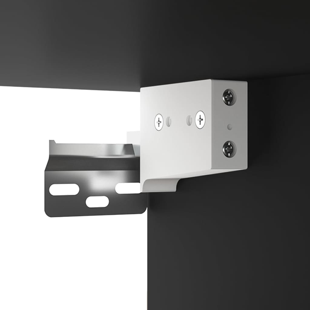 Mobile a Parete Nero 80x33x80 cm in Legno Multistrato 816585