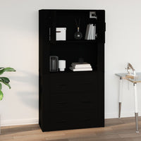 Mobile a Parete Nero 80x33x80 cm in Legno Multistrato 816585