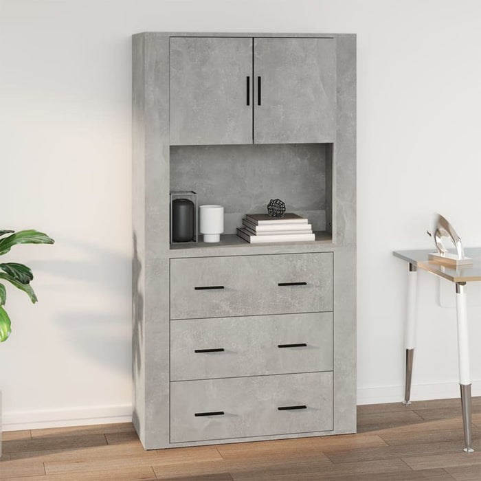 Mobile a Parete Grigio Cemento 80x33x80 cm in Legno Multistrato 816588