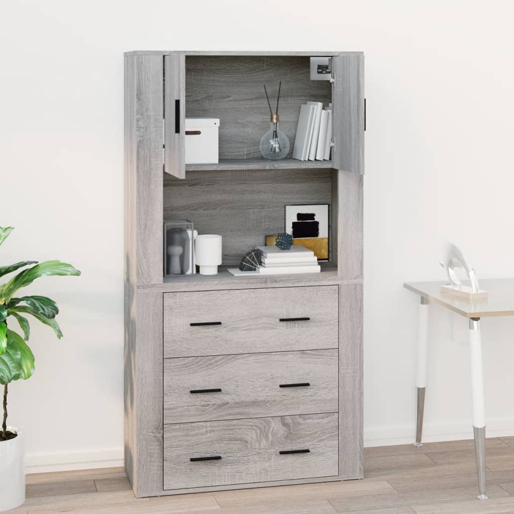 Mobile Pensile Grigio Sonoma 80x33x80 cm in Legno Multistrato 816590