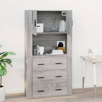Mobile Pensile Grigio Sonoma 80x33x80 cm in Legno Multistrato 816590