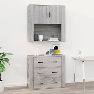 Mobile Pensile Grigio Sonoma 80x33x80 cm in Legno Multistrato 816590