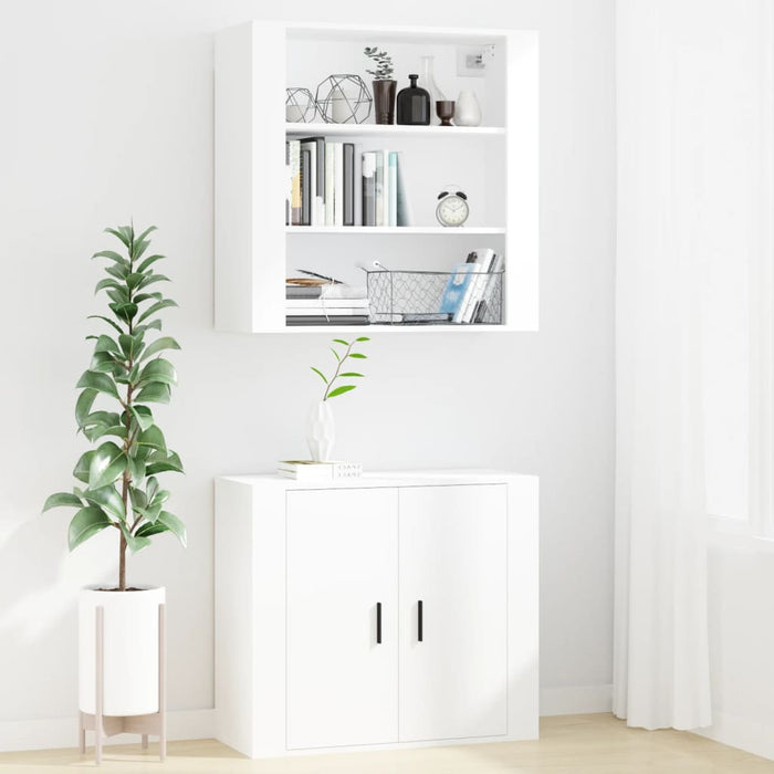 Mobile a Parete Bianco 80x33x80 cm in Legno Multistrato 816592