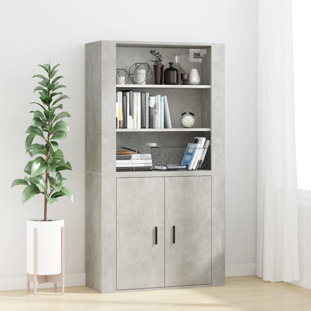 Mobile a Parete Grigio Cemento 80x33x80 cm in Legno Multistrato 816596