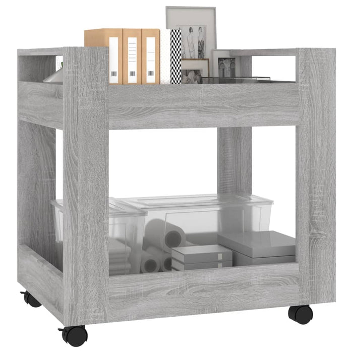 Carrello Scrivania Grigio Sonoma 60x45x60 cm Legno Multistrato 816606