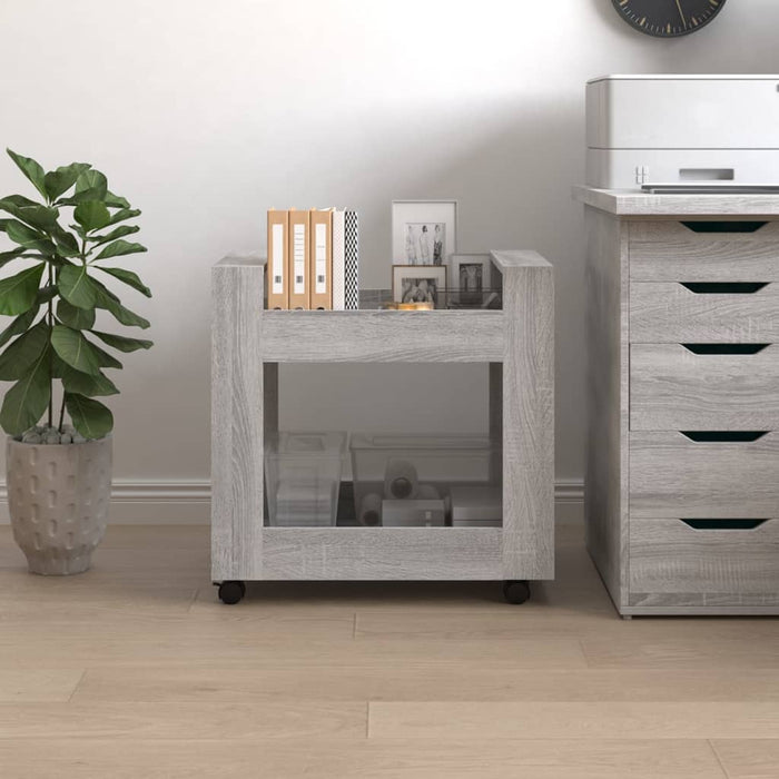 Carrello Scrivania Grigio Sonoma 60x45x60 cm Legno Multistrato 816606