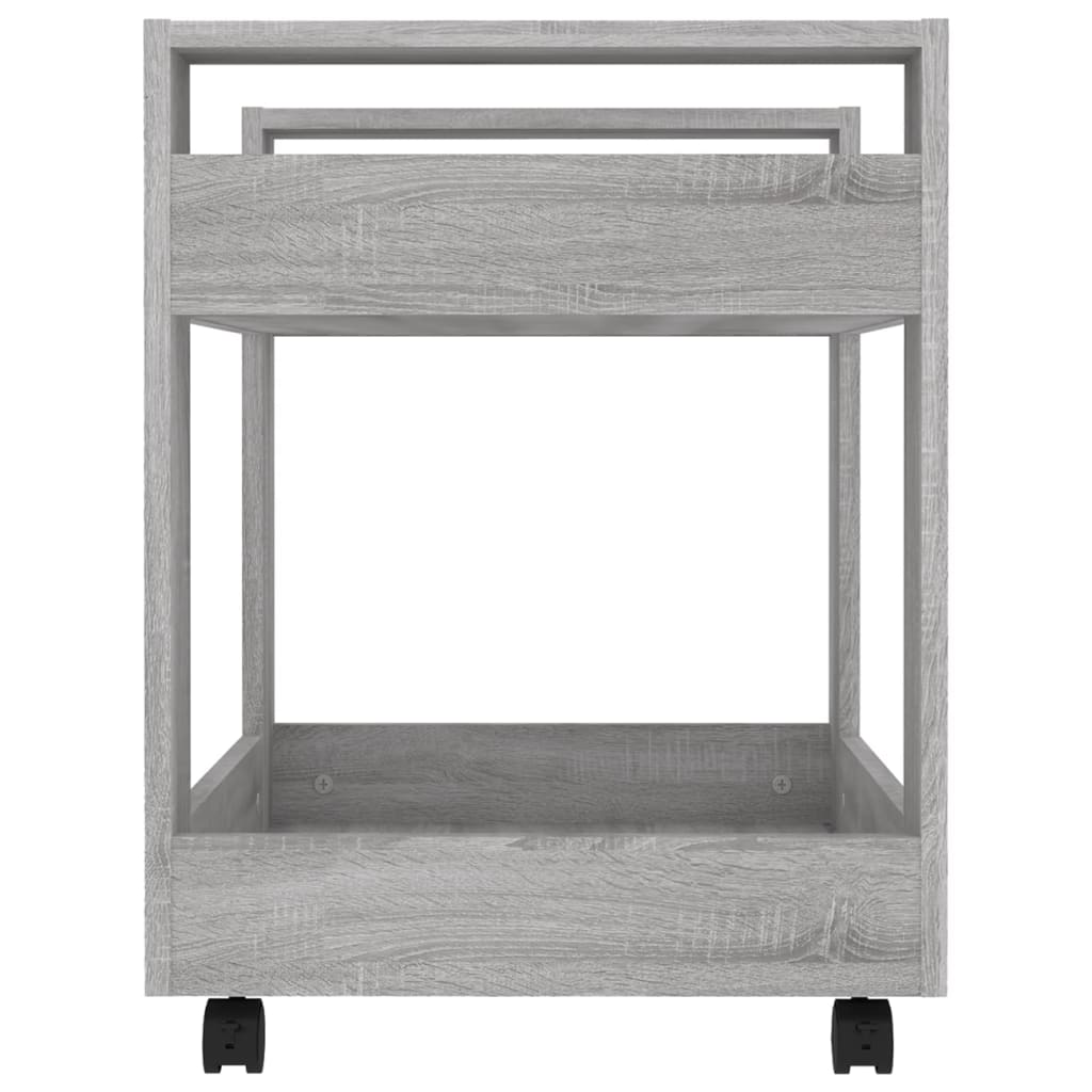 Carrello Scrivania Grigio Sonoma 60x45x60 cm Legno Multistrato 816606