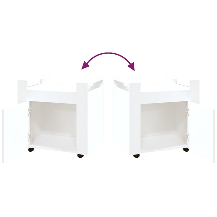 Carrello per Scrivania bianco 60x45x60 cm in Legno Multistrato cod mxl 39186