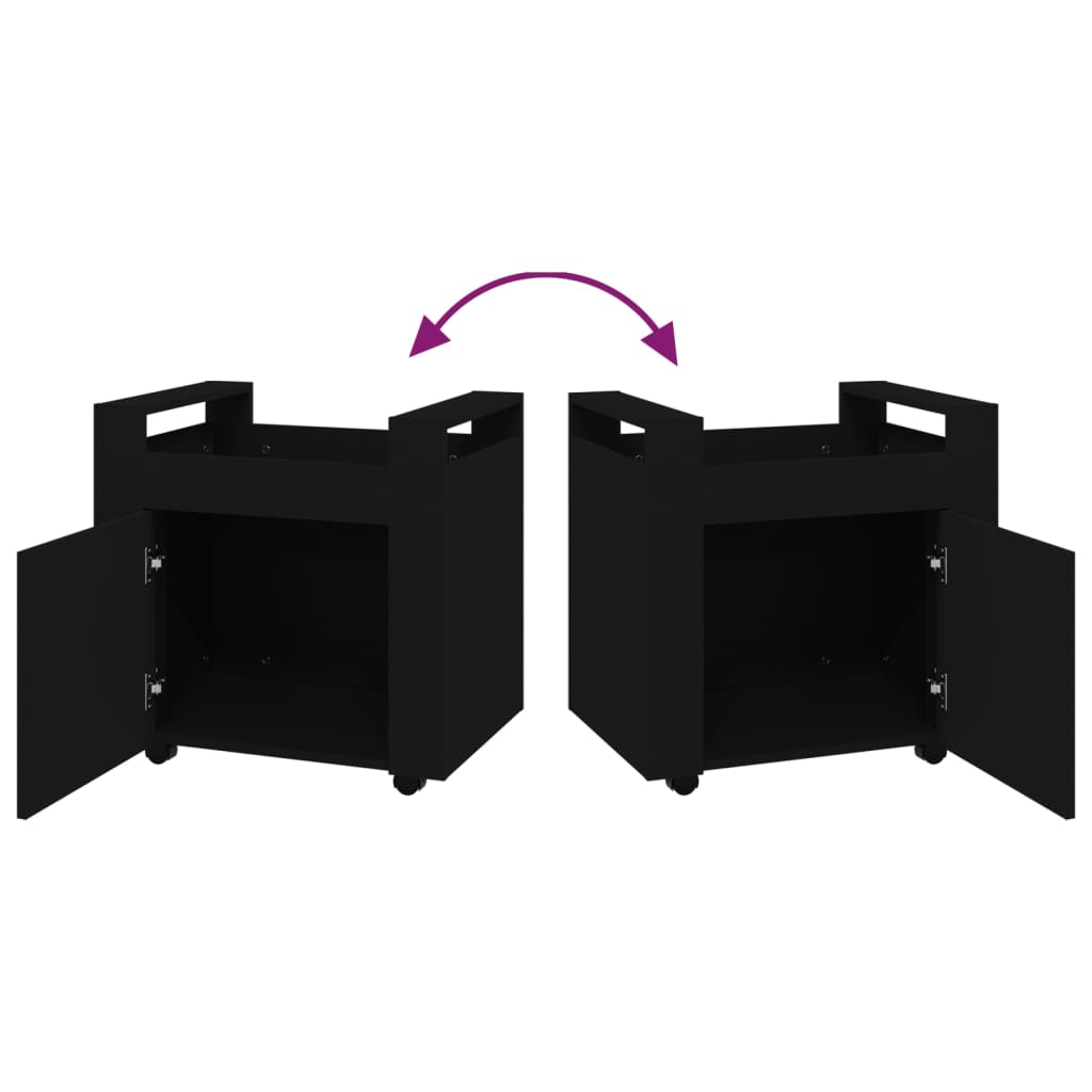 Carrello per Scrivania Nero 60x45x60 cm in Legno Multistrato