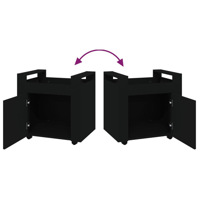 Carrello per Scrivania Nero 60x45x60 cm in Legno Multistrato