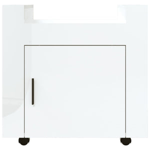 Carrello Scrivania bianco lucido 60x45x60 cm Legno Multistrato 816610