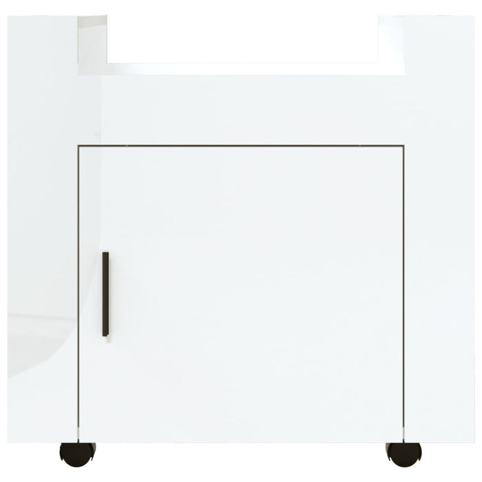 Carrello Scrivania bianco lucido 60x45x60 cm Legno Multistrato 816610