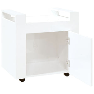 Carrello Scrivania bianco lucido 60x45x60 cm Legno Multistrato 816610