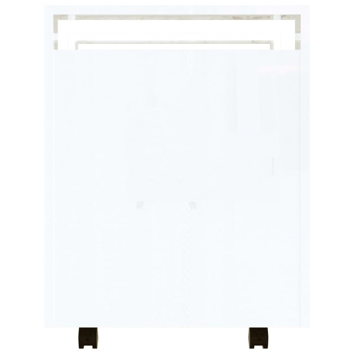 Carrello Scrivania bianco lucido 60x45x60 cm Legno Multistrato 816610