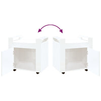 Carrello Scrivania bianco lucido 60x45x60 cm Legno Multistrato