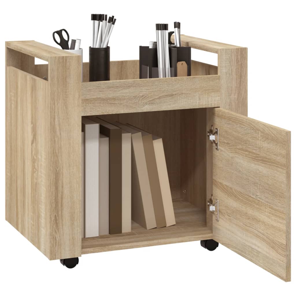 Carrello Scrivania rovere sonoma 60x45x60 cm Legno Multistrato 816611